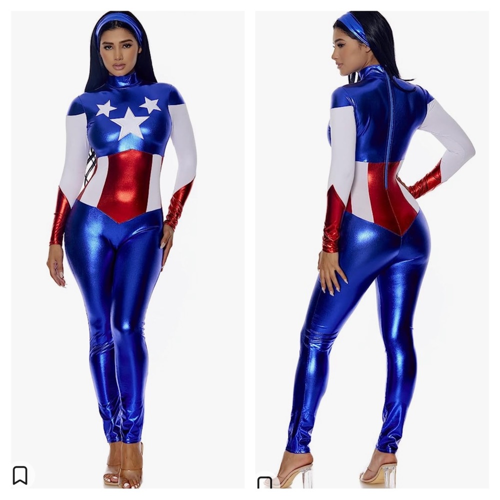 Forplay Blue and Red Star Jumpsuit